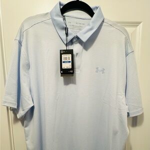 Under Armour Blue and White Polo Shirt Classic Casual Style